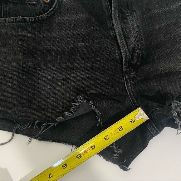 Agolde Parker Shorts Vintage Black Crash Jean Denim - Picture 10 of 16